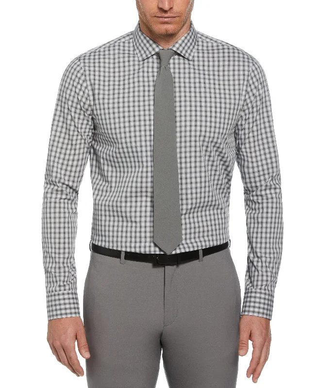 Slim Fit Button-Down Haven Ombre Checkered Plaid Dress Shirt