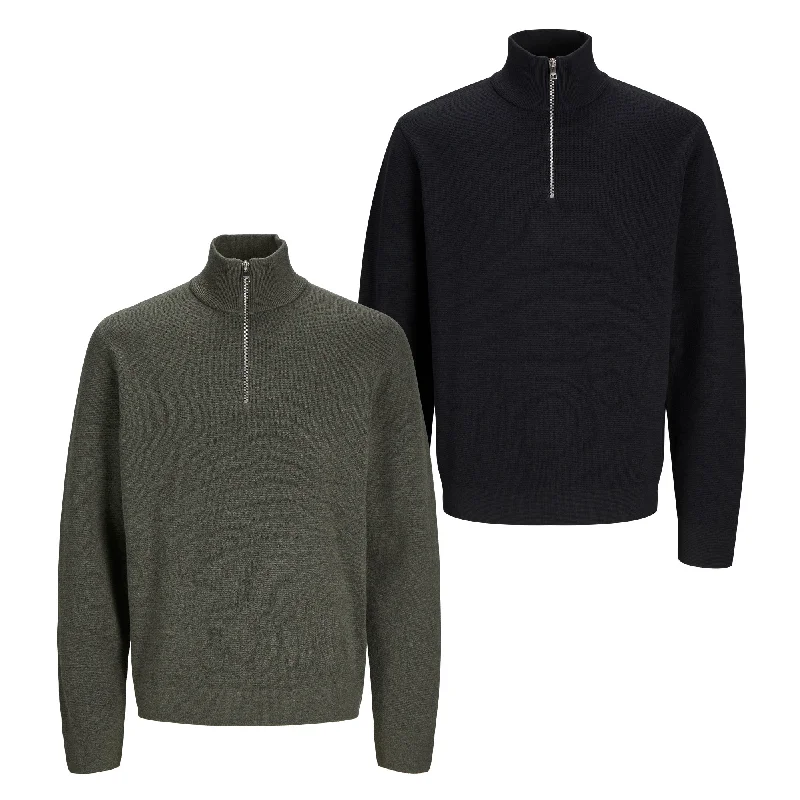 Everyday Apparel Casual Looks Jack & Jones Mens 'JPRBLAMILANO' Sitched Knit Half Zip Jumper Everyday Apparel Casual Looks Jack & Jones Mens 'JPRBLAMILANO' Sitched Knit Half Zip Jumper