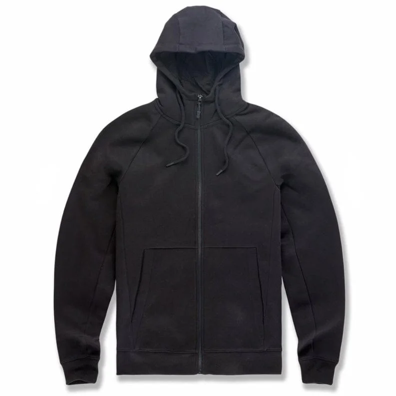 Lightweight Apparel Sporty Sweaters Jordan Craig Uptown Zip Up Hoodie (Black) 8621H