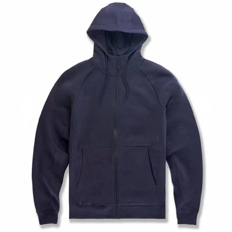 Soft Layers Fashion Shirts Jordan Craig Uptown Zip Up Hoodie (Navy) 8621H