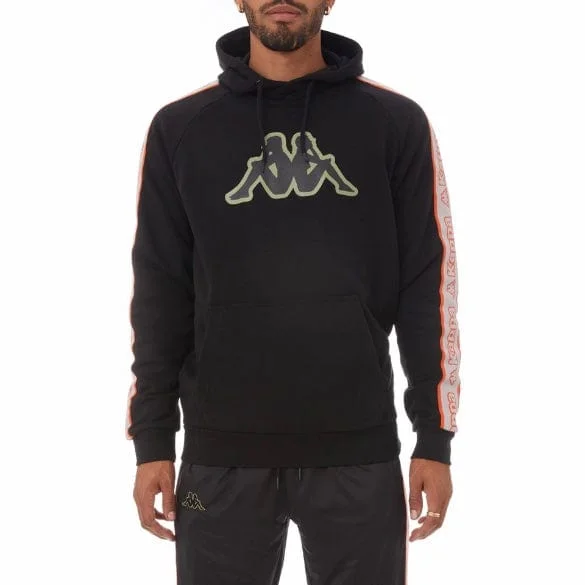 Cool Gear Classic Pieces Kappa Logo Tape Apet 2 Hoodie (Black/Grey-Orange/Green) 311B7VW Cool Gear Classic Pieces Kappa Logo Tape Apet 2 Hoodie (Black/Grey-Orange/Green) 311B7VW