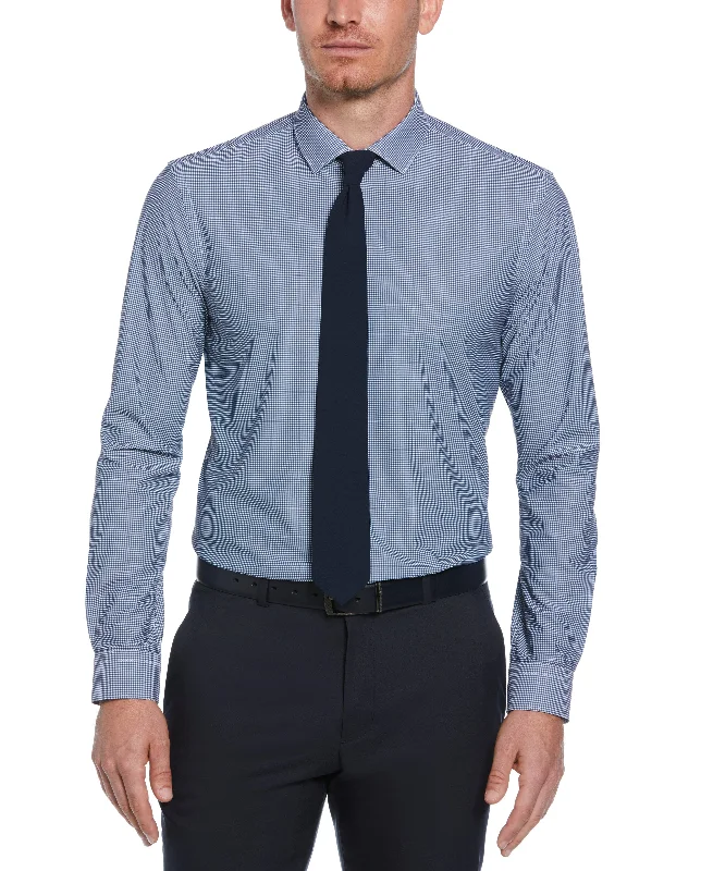 Slim Fit Checkered Button-Down Dress Shirt