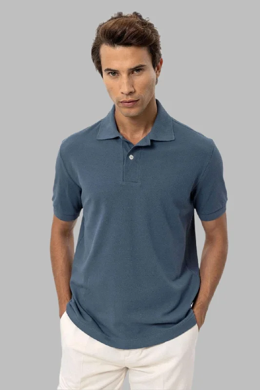 Outdoor Gear Practical Hoodies Men's Indigo Polo Neck T-Shirt - Wessi