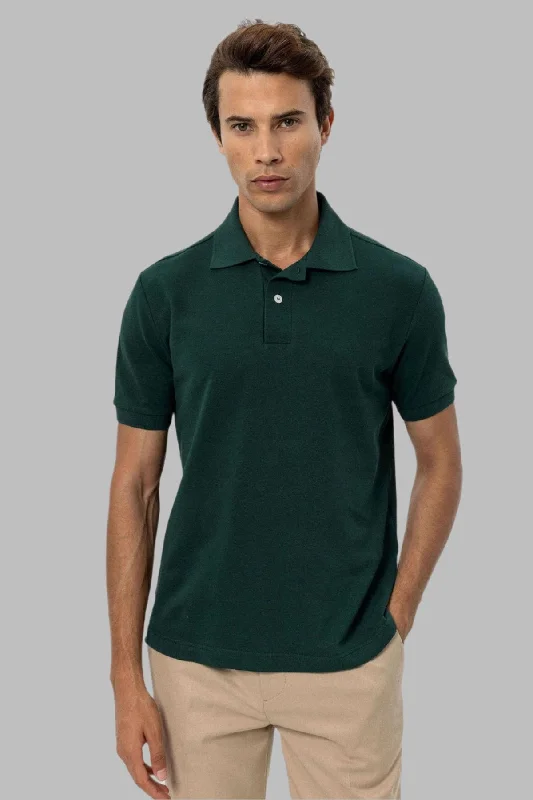 All-Season Outfits Modern Footwear Men's Khaki Polo Neck T-Shirt - Wessi