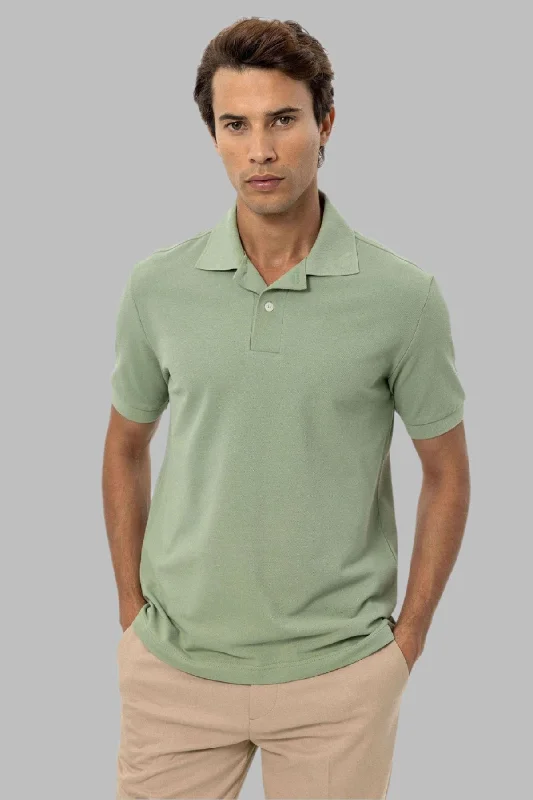 Athletic Gear Comfortable Hoodies Men's Light Khaki Polo Neck T-Shirt - Wessi
