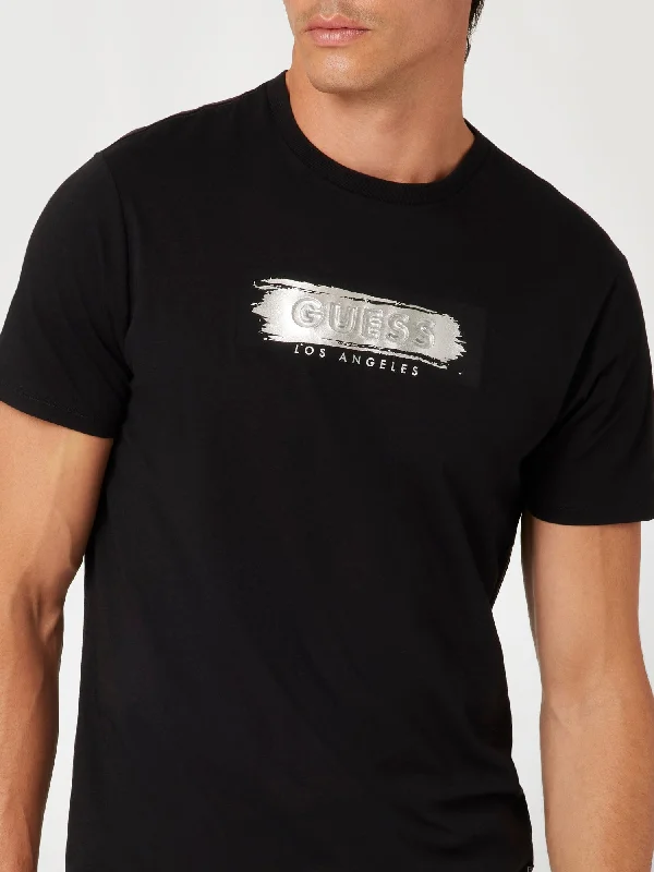 GUESS METALIC LOGO T-SHIRT -BLACK