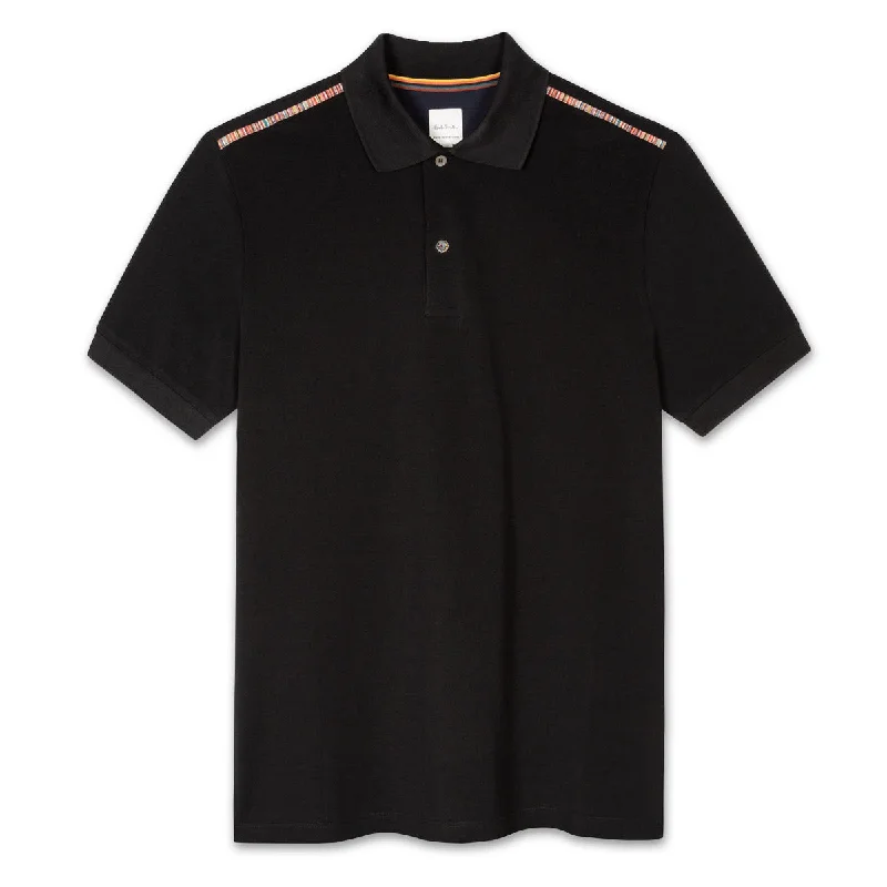 Paul Smith - 'Artist Stripe' Polo Shirt in Black