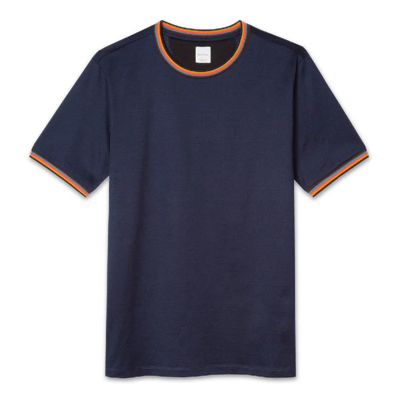 Practical Looks Stylish Accessories Paul Smith - 'Artist Stripe' T-Shirt in Navy