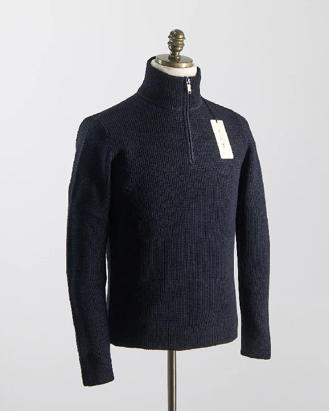 Quarter Zip Waffleknit Alpine Sweater