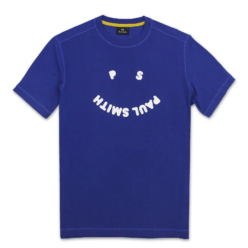 Sport Chic Casual Styles PS Paul Smith - 'PS Happy' Print T-Shirt in Blue