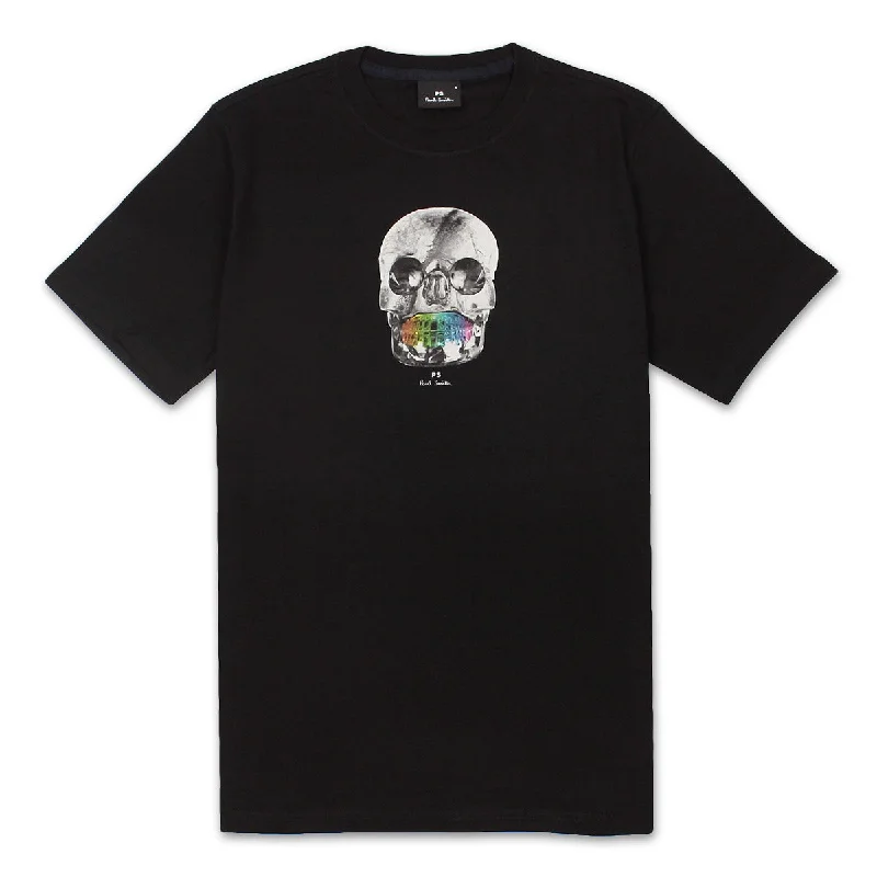 Everyday Apparel Functional Tops PS Paul Smith - Skull Rainbow Teeth Print T-Shirt in Black Everyday Apparel Functional Tops PS Paul Smith - Skull Rainbow Teeth Print T-Shirt in Black