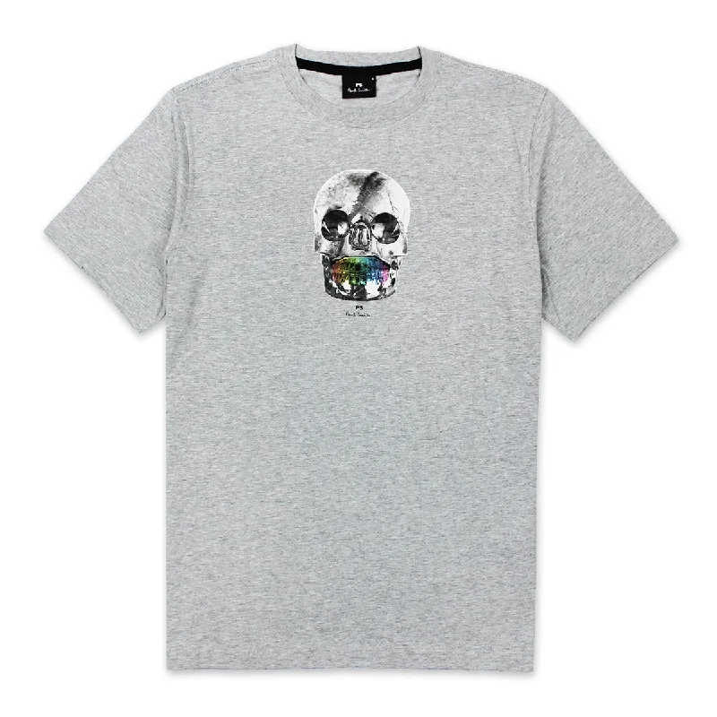 Active Essentials Comfortable Wardrobe PS Paul Smith - Skull Rainbow Teeth Print T-Shirt in Grey Active Essentials Comfortable Wardrobe PS Paul Smith - Skull Rainbow Teeth Print T-Shirt in Grey