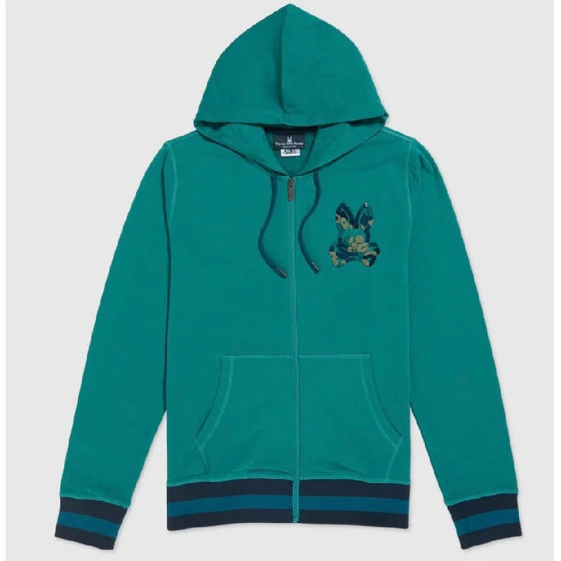 Athletic Gear Trendy Outerwear Psycho Bunny Howgate Camo Hoodie (Harbor Blue) B6H209Q1FT