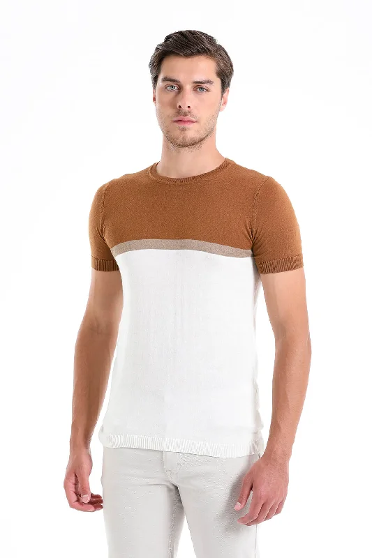 Soft Sweaters Relaxed Jeans Regular Fit Cinnamon Crew Neck T-Shirt