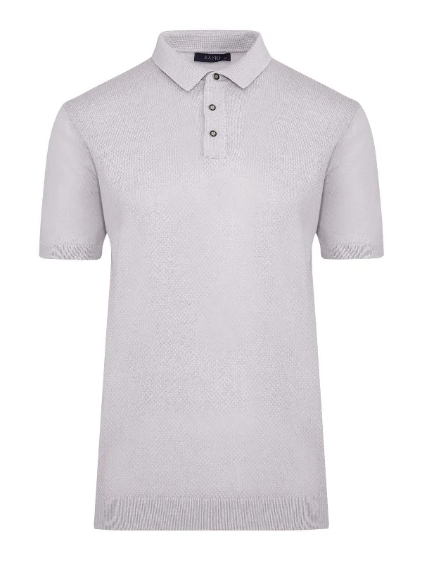 Classic Wear Casual Tops Regular Fit Cotton Blend Lilac Polo T-Shirt