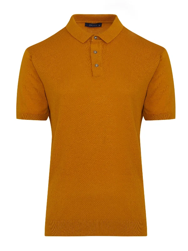 Sporty Styles Trendy Footwear Regular Fit Cotton Blend Mustard Polo T-Shirt