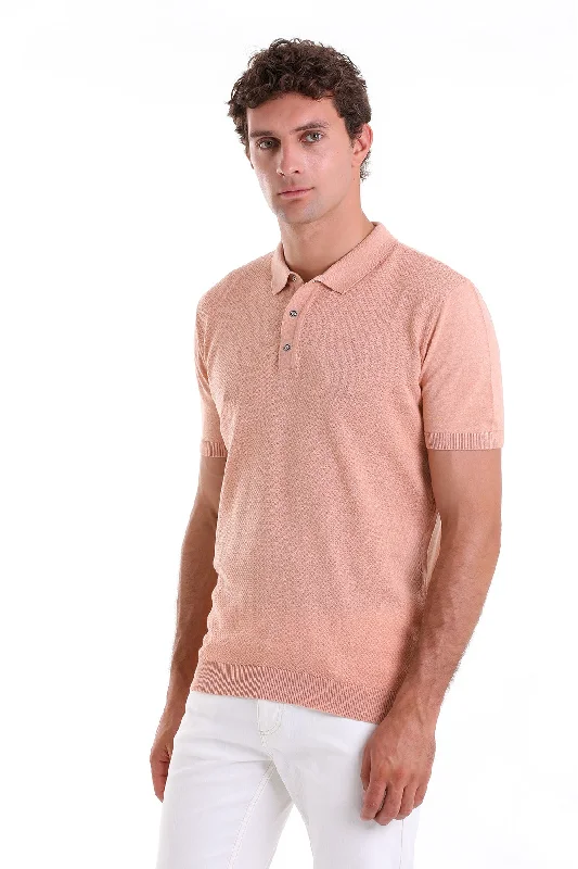 Comfy Sweaters Street Style Pants Regular Fit Cotton Blend Salmon Jacquard Polo T-Shirt Comfy Sweaters Street Style Pants Regular Fit Cotton Blend Salmon Jacquard Polo T-Shirt