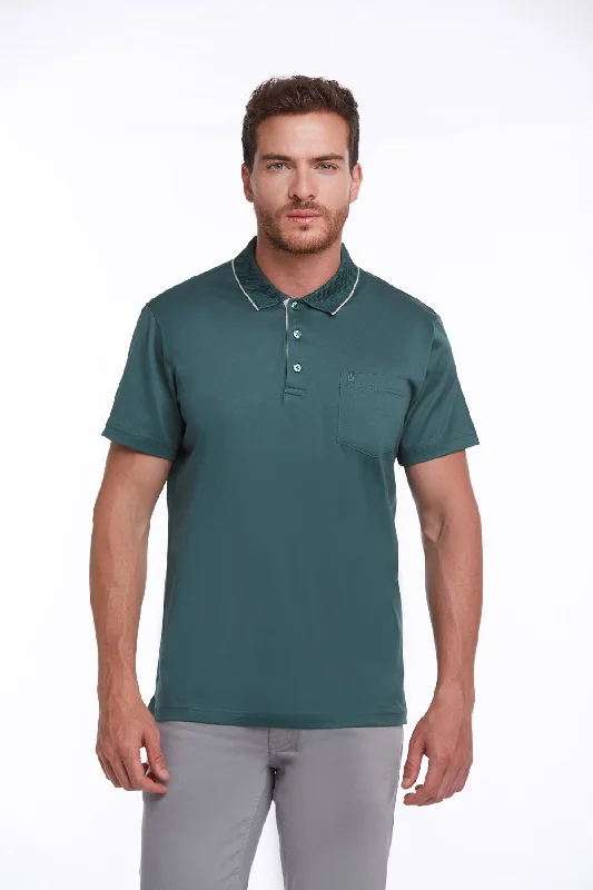 Regular Fit Green 100% Cotton Polo T-Shirt