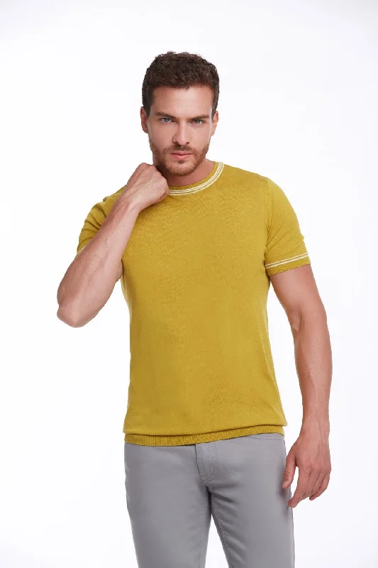 Functional Wear Sporty Accessories Regular Fit Saffron Basic Crew Neck T-Shirt