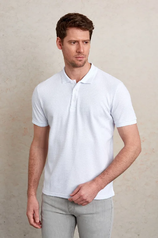 Outdoor Outfits Trendy Jeans Regular Fit White Cotton Polo T-Shirt