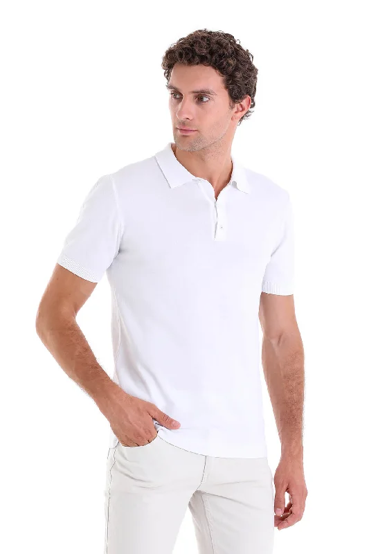 Regular Fit White Polo T-Shirt