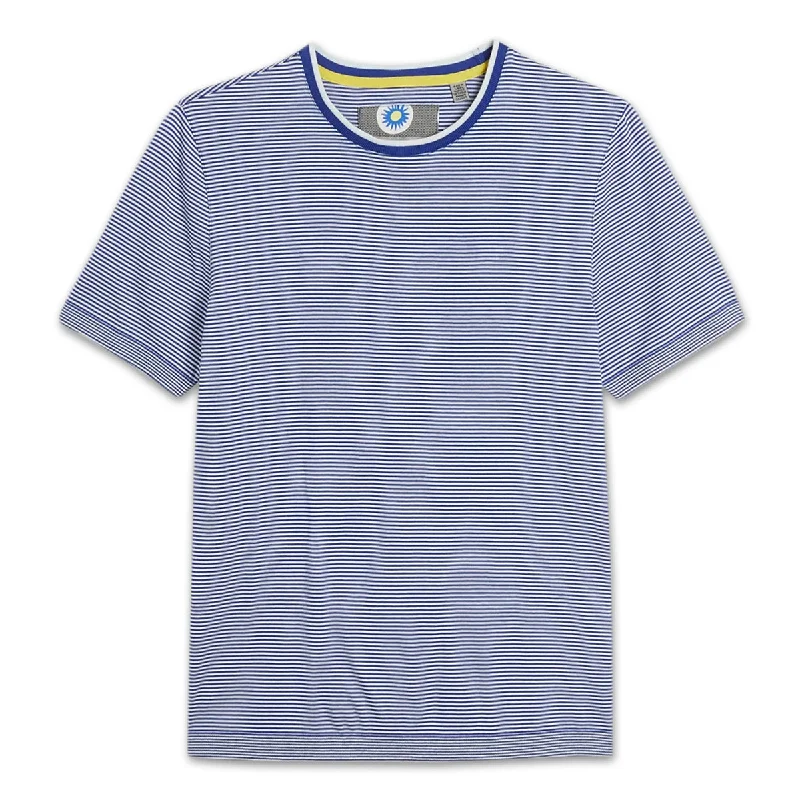 Comfy Sweaters Comfortable Suits Ted Baker - RAKI Fine Stripe T-Shirt in Blue & White