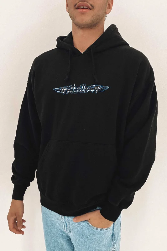 Trendy Apparel Active Tops Turbulent Slouch Pull On Hood Black