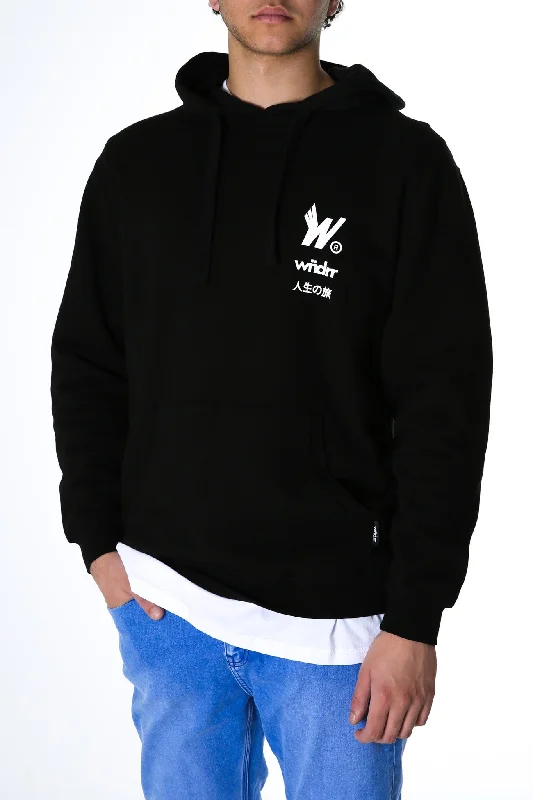 Cozy Basics Weekend Wear Wings Hood Sweat Black