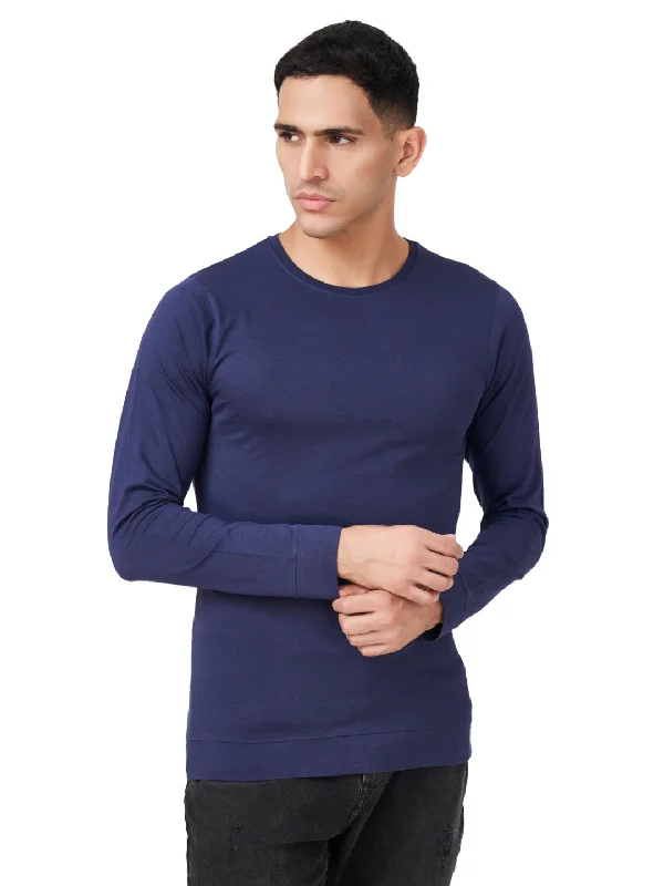 Comfy Suits Cozy Pants 100 % Cotton Round Neck Solid Regular Full Sleeve T-Shirt