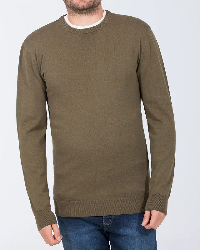Relaxed Layers Sporty Accessories 2t Austin Tall Cotton Crew Neck Jumper (khaki)
