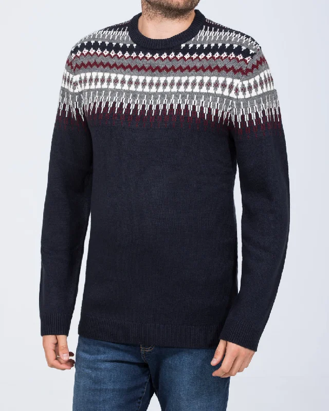Active Essentials Smart Layers 2t Finn Tall Fairisle Yoke Jumper (navy)