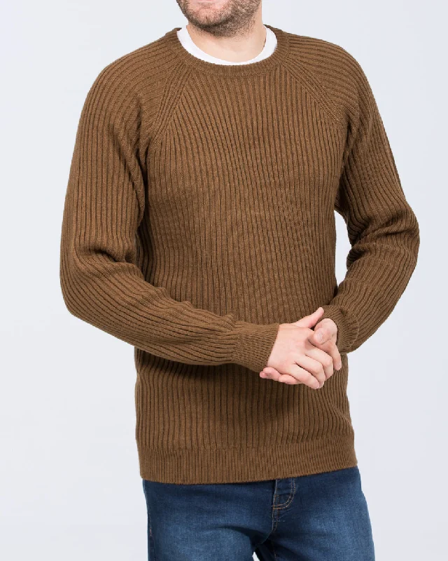 Everyday Comfort Wear Sporty Looks 2t Harris Tall Chunky Knit Jumper (khaki)