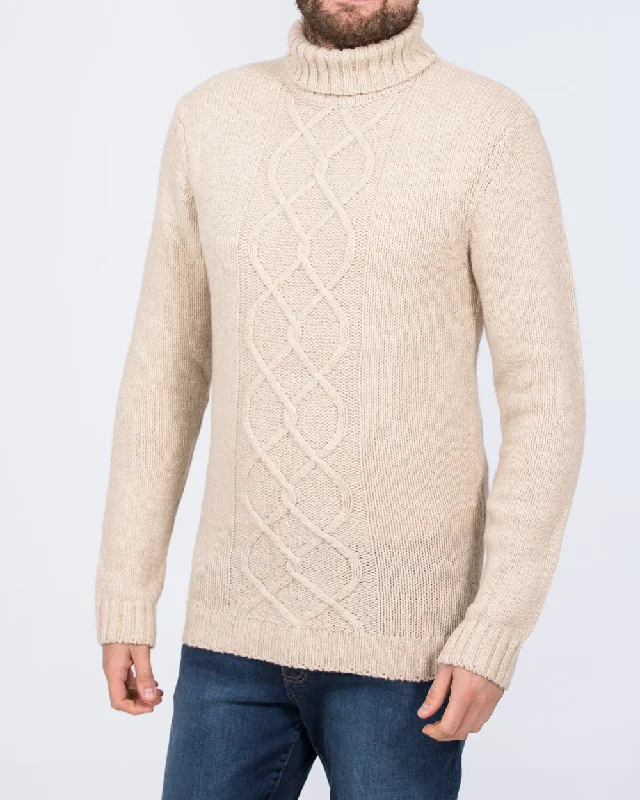 Simple Comfort Basic Casuals 2t Lambswool Tall Turtle Neck Jumper (chalk)
