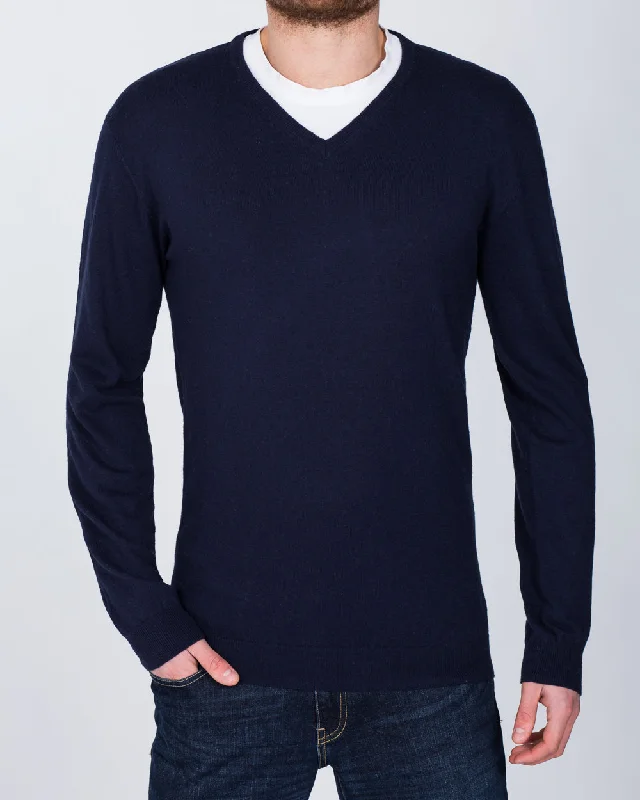 Outdoor Essentials Trendy Footwear 2t Merino V-Neck Tall Jumper (navy)
