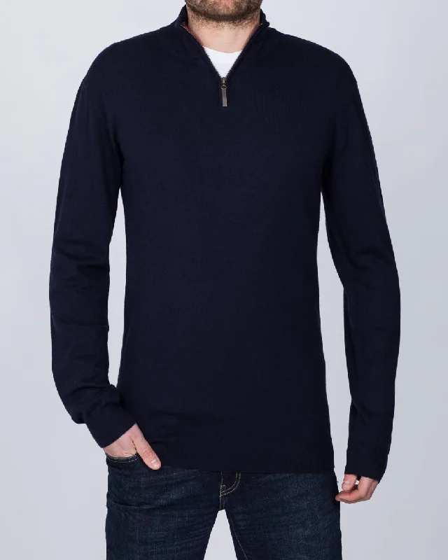 Timeless Style Classic Pants 2t Quarter Zip Merino Blend Tall Jumper (navy)
