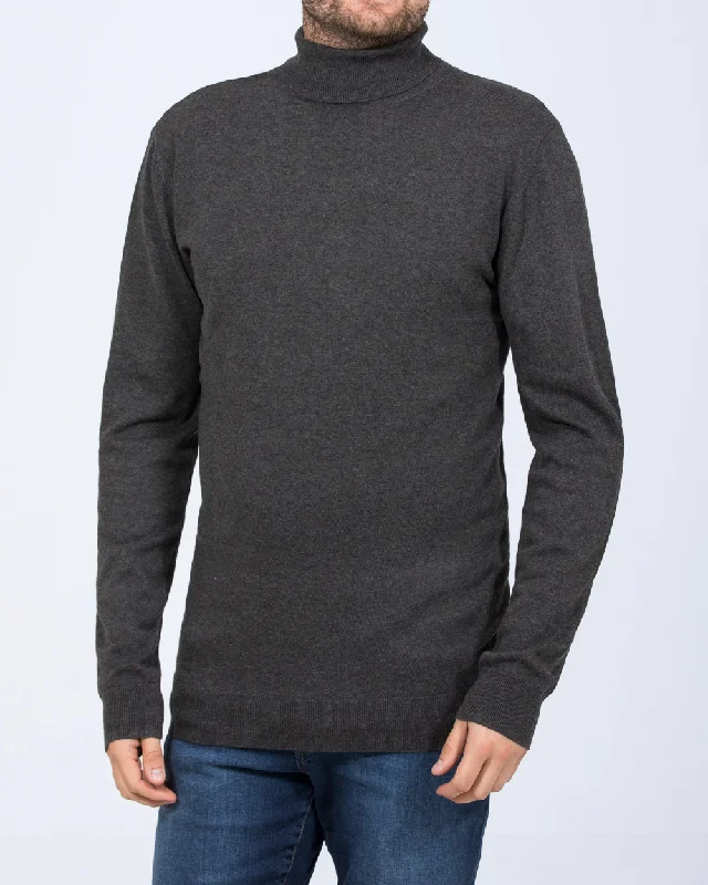 Street Casuals Sporty Bottoms 2t Rickie Cotton Roll Neck Tall Jumper (charcoal)