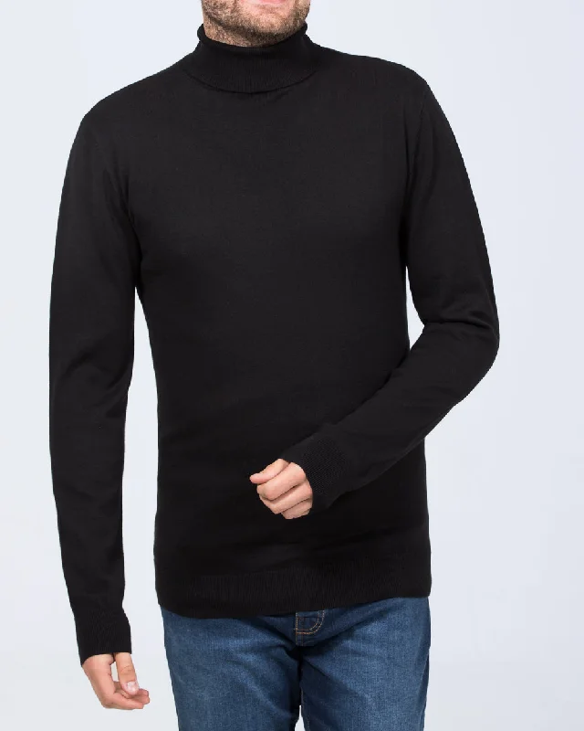 Comfortable Knitwear Classic Shirts 2t Rickie Tall Cotton Roll Neck Jumper (black)