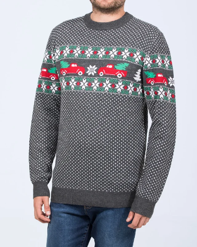 Outdoor Outfits Warm Outerwear 2t Tall Christmas Jumper (grey trucks)