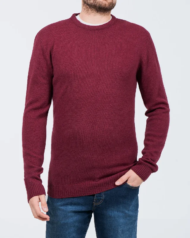 Simple Apparel Weekend Wear 2t Tall Lambswool Crew Neck Jumper (ruby)