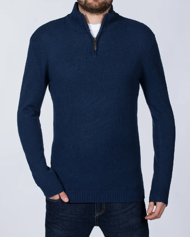 All-Purpose Wear Comfortable Hoodies 2t Tall Lambswool Quarter Zip Jumper (navy)