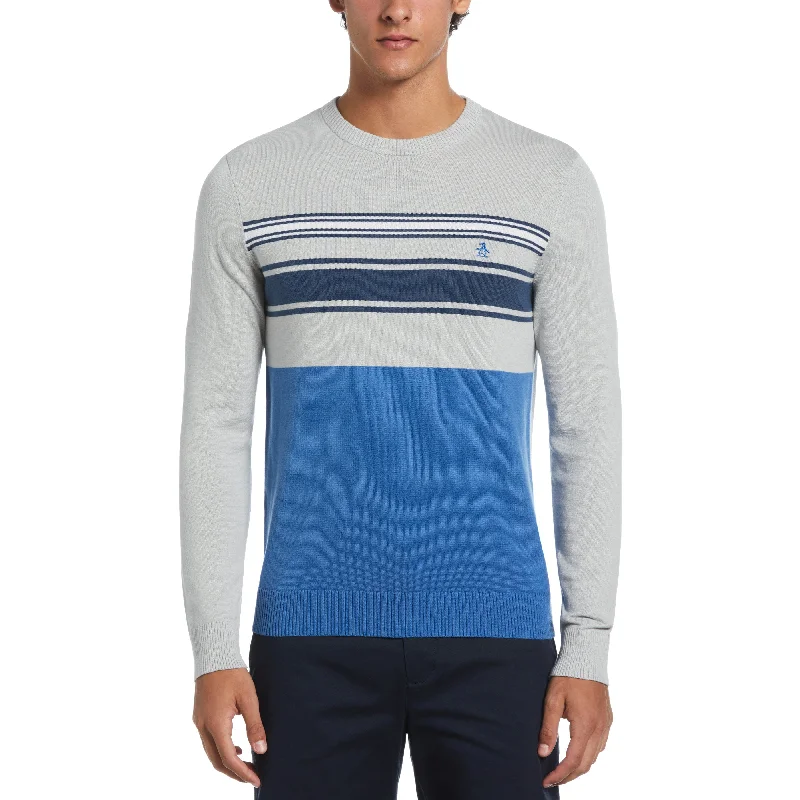 Comfy Outerwear Casual Suits Cotton Engineered Stripe Sweater