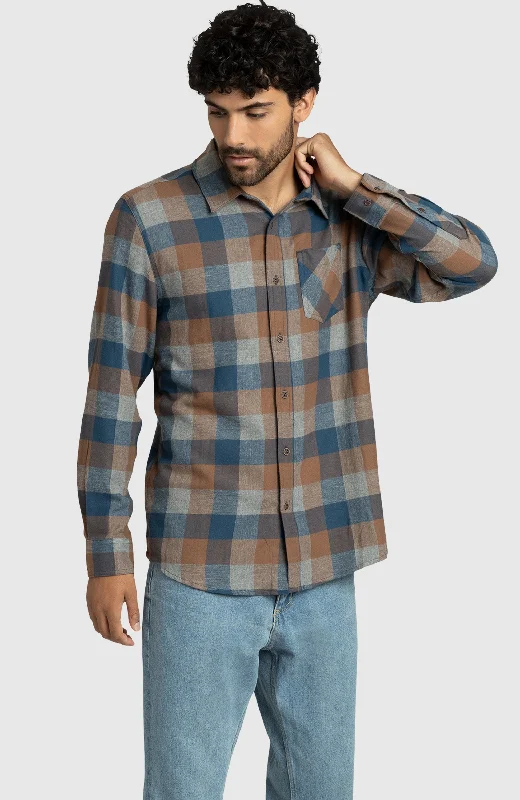 Blue Walnut Plaid Flannel Shirt