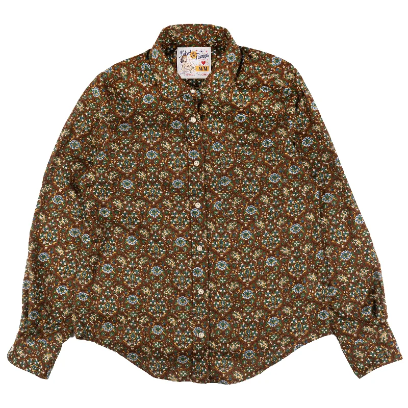 Warm Wear Smart Tops Country Shirt  - Bandana Cloth - Brown