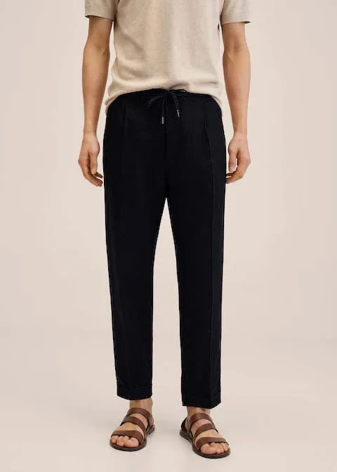 Drawstring Straight Denim Trouser