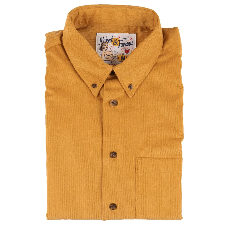 Lightwear Options Cool Outerwear Easy Shirt - Cotton Dyed Corduroy - Golden Brown