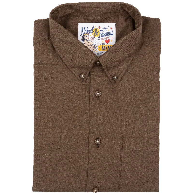 Cool Casuals Relaxed Sweaters Easy Shirt - Melange Soft Twill - Brown