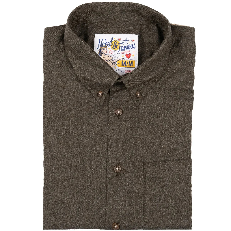 Functional Wear Stylish Casuals Easy Shirt - Melange Soft Twill - Deep Forest