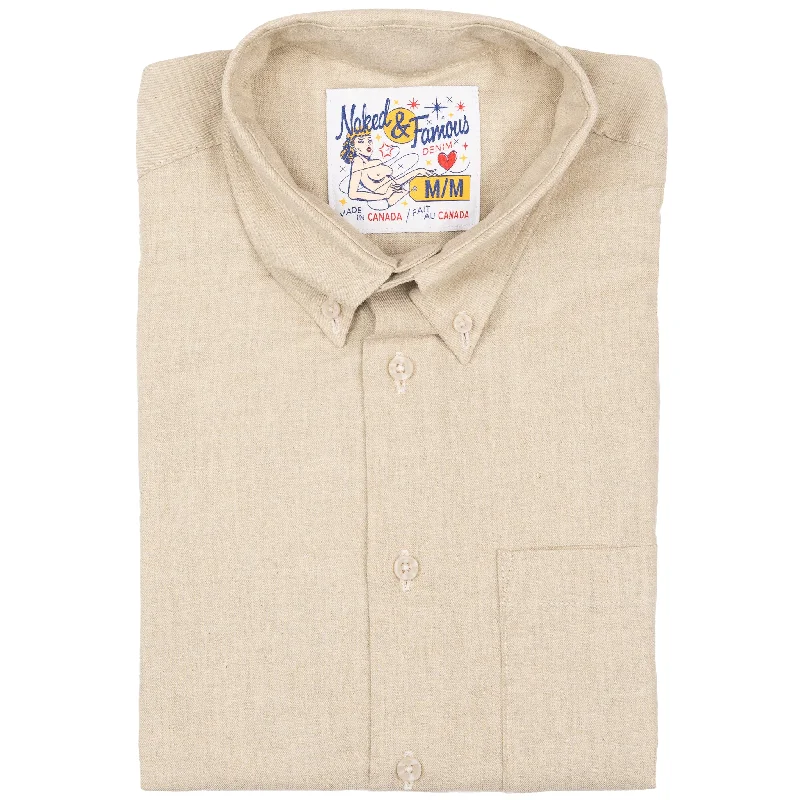 Urban Gear Sporty Bottoms Easy Shirt - Melange Soft Twill - Pale Taupe