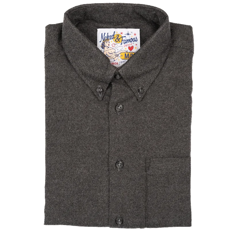 Timeless Apparel Casual Sneakers Easy Shirt - Yak Fiber Brushed Flannel - Charcoal