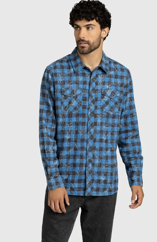 Comfy Suits Comfy Shirts Federal Blue Plaid Flannel Shirt